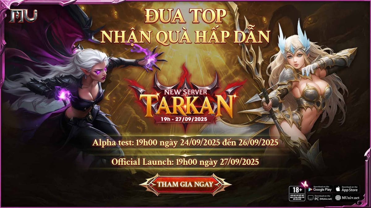 Chuỗi sự kiện đua TOP ALPHATEST - NHẬN UCOIN TẠI SERVER MỚI TARKAN