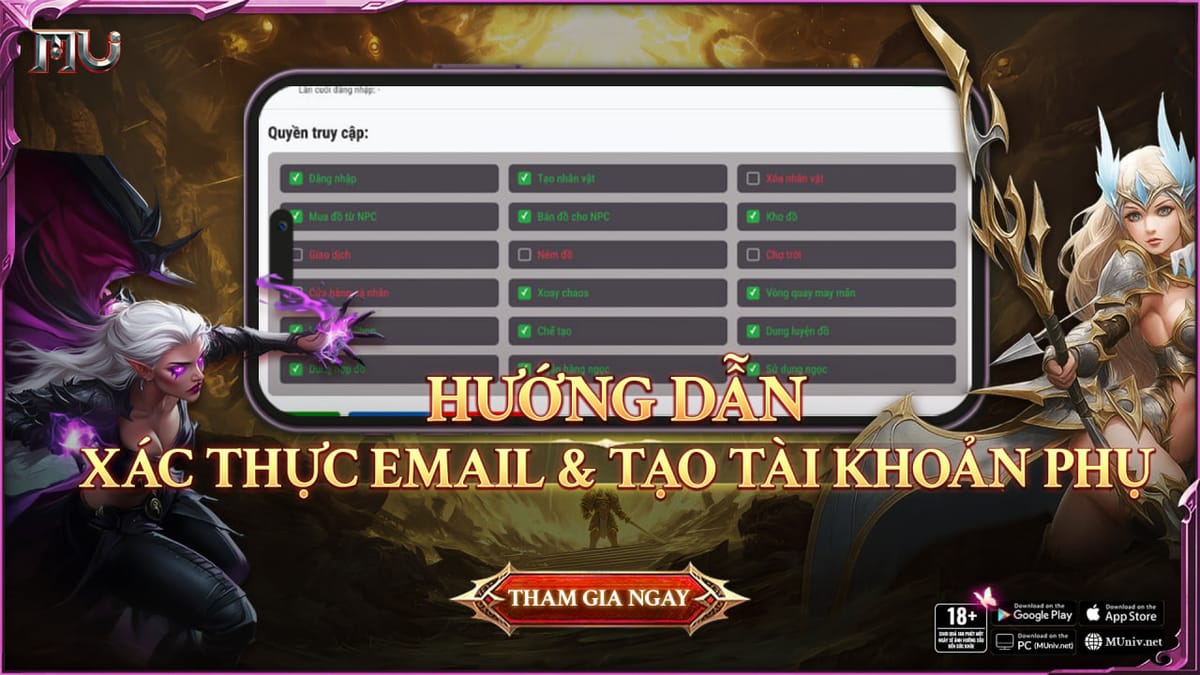 HƯỚNG DẪN: XÁC THỰC EMAIL & TẠO TÀI KHOẢN PHỤ