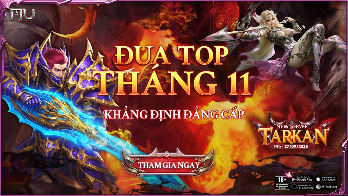 ĐUA TOP THÁNG 11 - MÁY CHỦ TARKAN