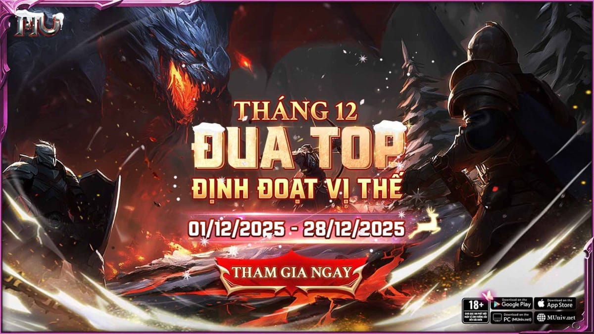 CHUỖI SỰ KIỆN ĐUA TOP THÁNG 12 - MÁY CHỦ TARKAN