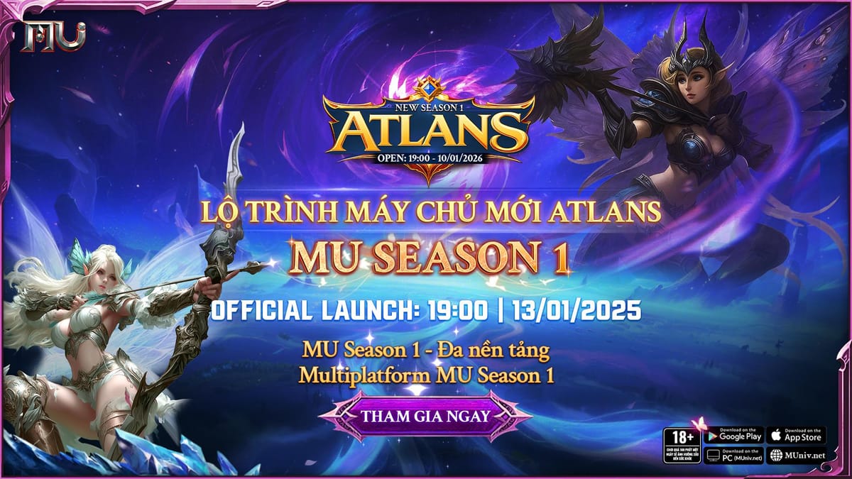 LỘ TRÌNH MÁY CHỦ MỚI ATLANS - MU ĐA NỀN TẢNG