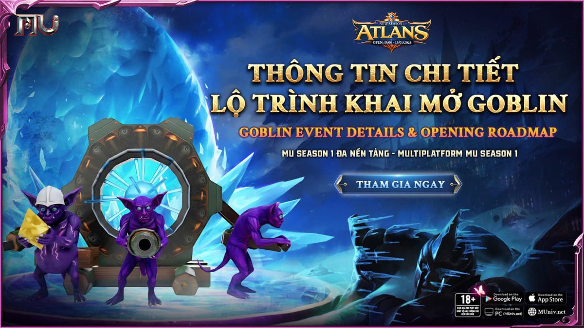 Thông tin chi tiết & Lộ trình mở goblin máy chủ Atlans