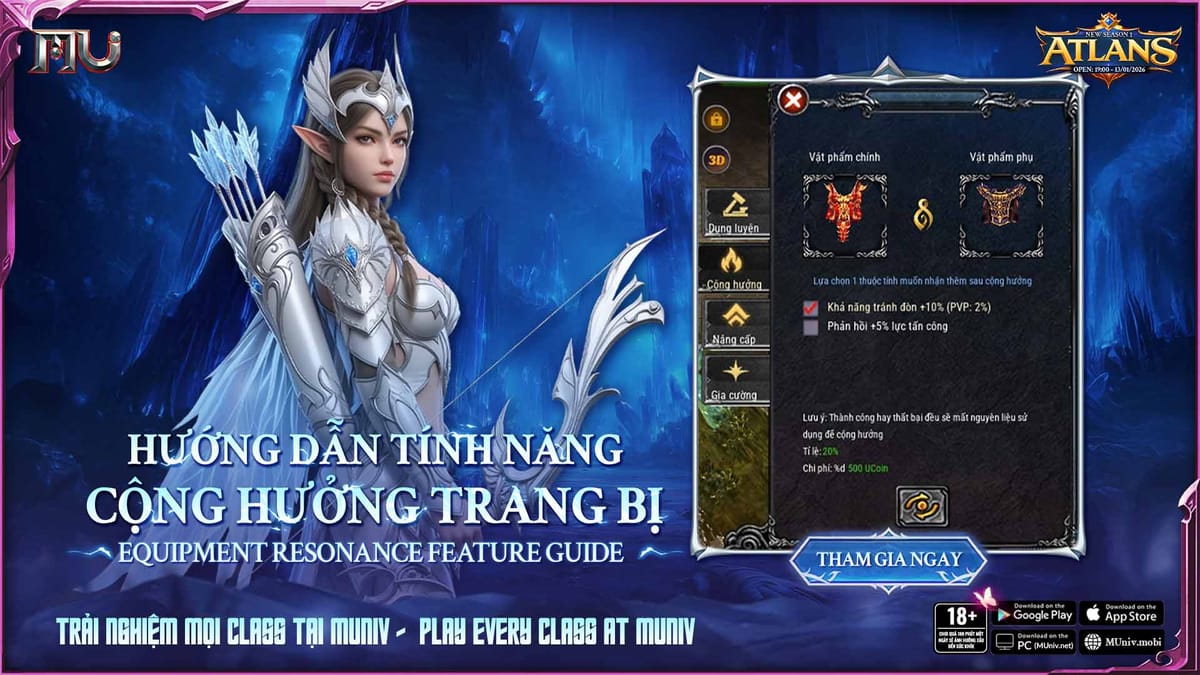 Hướng dẫn tính năng cộng hưởng trang bị