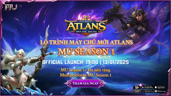 LỘ TRÌNH MÁY CHỦ MỚI ATLANS - MU ĐA NỀN TẢNG